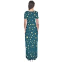 Star Golden Pattern Christmas Design White Gold Short Sleeve Maxi Dress View2