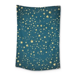 Star Golden Pattern Christmas Design White Gold Small Tapestry