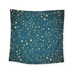 Star Golden Pattern Christmas Design White Gold Square Tapestry (small)