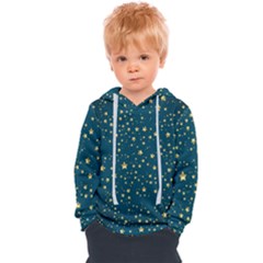 Star Golden Pattern Christmas Design White Gold Kids  Overhead Hoodie