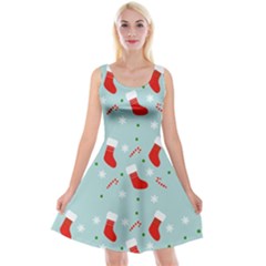 Christmas Pattern Reversible Velvet Sleeveless Dress