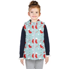 Christmas Pattern Kids  Hooded Puffer Vest