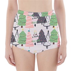 Christmas Trees Icons High-waisted Bikini Bottoms by Apen