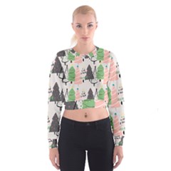 Christmas Trees Icons Cropped Sweatshirt