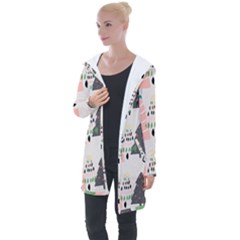 Christmas Trees Icons Longline Hooded Cardigan