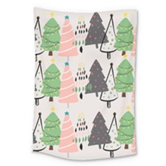 Christmas Trees Icons Large Tapestry