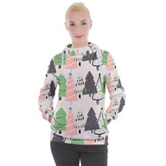 Christmas Trees Icons Women s Hooded Pullover