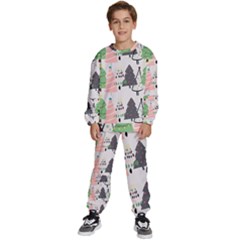 Christmas Trees Icons Kids  Sweatshirt Set