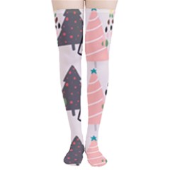 Christmas Trees Icons Thigh High Stockings by Apen