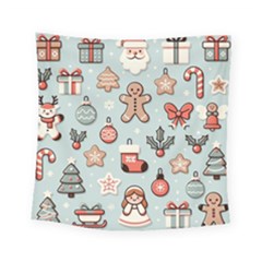 Christmas Cartoon Pattern Square Tapestry (small)