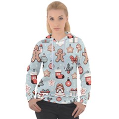 Christmas Cartoon Pattern Women s Overhead Hoodie