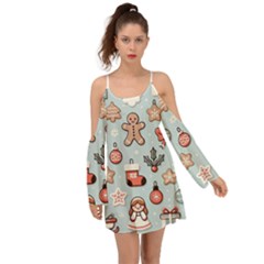 Christmas Cartoon Pattern Boho Dress by Apen