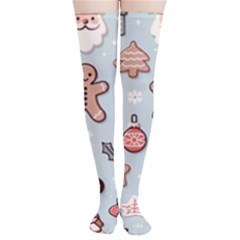 Christmas Cartoon Pattern Thigh High Stockings by Apen