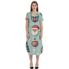 Christmas Decoration Angel T-shirt Midi Dress With Pockets by Apen