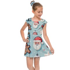 Christmas Decoration Angel Kids  Cap Sleeve Dress by Apen