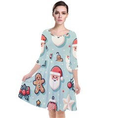 Christmas Decoration Angel Quarter Sleeve Waist Band Dress by Apen