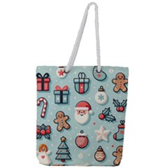 Christmas Decoration Angel Full Print Rope Handle Tote (large) by Apen