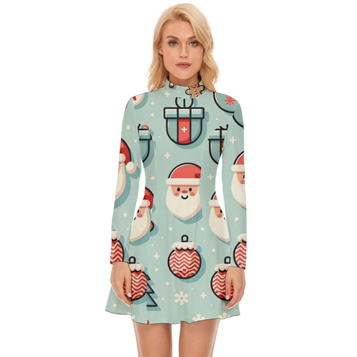 Christmas Decoration Angel Long Sleeve Velour Longline Dress