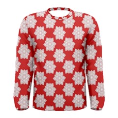 Christmas Snowflakes Background Pattern Men s Long Sleeve T-shirt