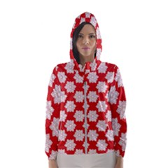 Christmas Snowflakes Background Pattern Women s Hooded Windbreaker