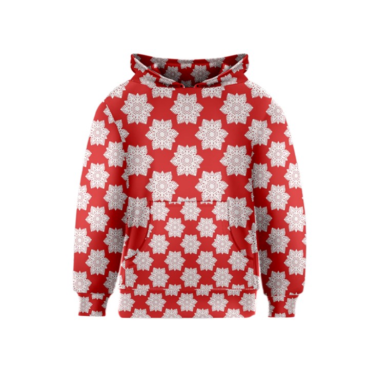 Christmas Snowflakes Background Pattern Kids  Pullover Hoodie