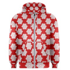 Christmas Snowflakes Background Pattern Men s Zipper Hoodie