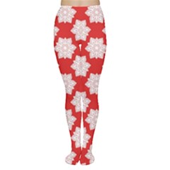 Christmas Snowflakes Background Pattern Tights