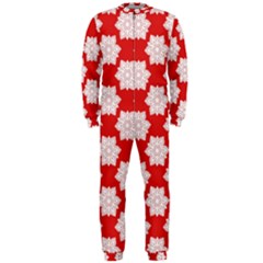 Christmas Snowflakes Background Pattern Onepiece Jumpsuit (men)