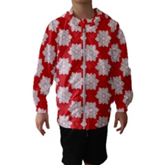 Christmas Snowflakes Background Pattern Kids  Hooded Windbreaker