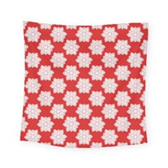 Christmas Snowflakes Background Pattern Square Tapestry (small)