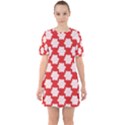 Christmas Snowflakes Background Pattern Sixties Short Sleeve Mini Dress View1