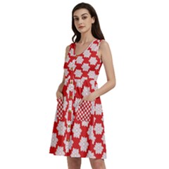 Christmas Snowflakes Background Pattern Sleeveless Dress With Pocket by Apen