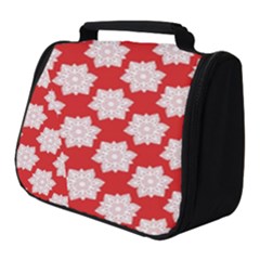 Christmas Snowflakes Background Pattern Full Print Travel Pouch (small)