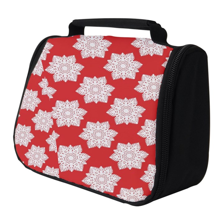 Christmas Snowflakes Background Pattern Full Print Travel Pouch (Small)