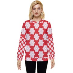 Christmas Snowflakes Background Pattern Hidden Pocket Sweatshirt