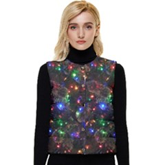 Christmas Lights Women s Button Up Puffer Vest