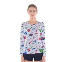 New Year Christmas Winter Pattern Women s Long Sleeve T-shirt