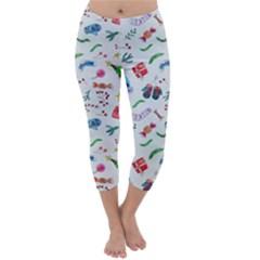 New Year Christmas Winter Pattern Capri Winter Leggings 