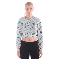 New Year Christmas Winter Pattern Cropped Sweatshirt