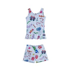 New Year Christmas Winter Pattern Kids  Boyleg Swimsuit by Apen