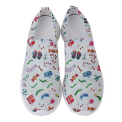 New Year Christmas Winter Pattern Women s Slip On Sneakers by Apen