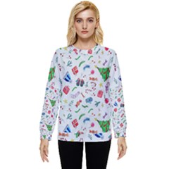 New Year Christmas Winter Pattern Hidden Pocket Sweatshirt