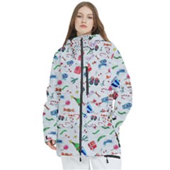 New Year Christmas Winter Pattern Women s Multi Pockets Zip Ski And Snowboard Waterproof Breathable Jacket