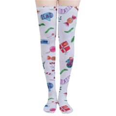 New Year Christmas Winter Pattern Thigh High Stockings