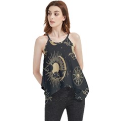 Star Colorful Christmas Abstract Flowy Camisole Tank Top