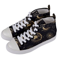 Star Colorful Christmas Abstract Women s Mid-top Canvas Sneakers