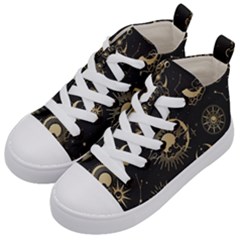 Star Colorful Christmas Abstract Kids  Mid-top Canvas Sneakers