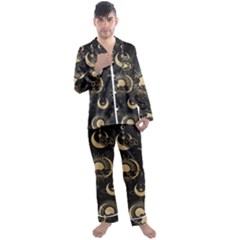 Star Colorful Christmas Abstract Men s Long Sleeve Satin Pajamas Set