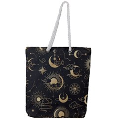 Star Colorful Christmas Abstract Full Print Rope Handle Tote (large)