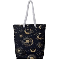 Star Colorful Christmas Abstract Full Print Rope Handle Tote (small)